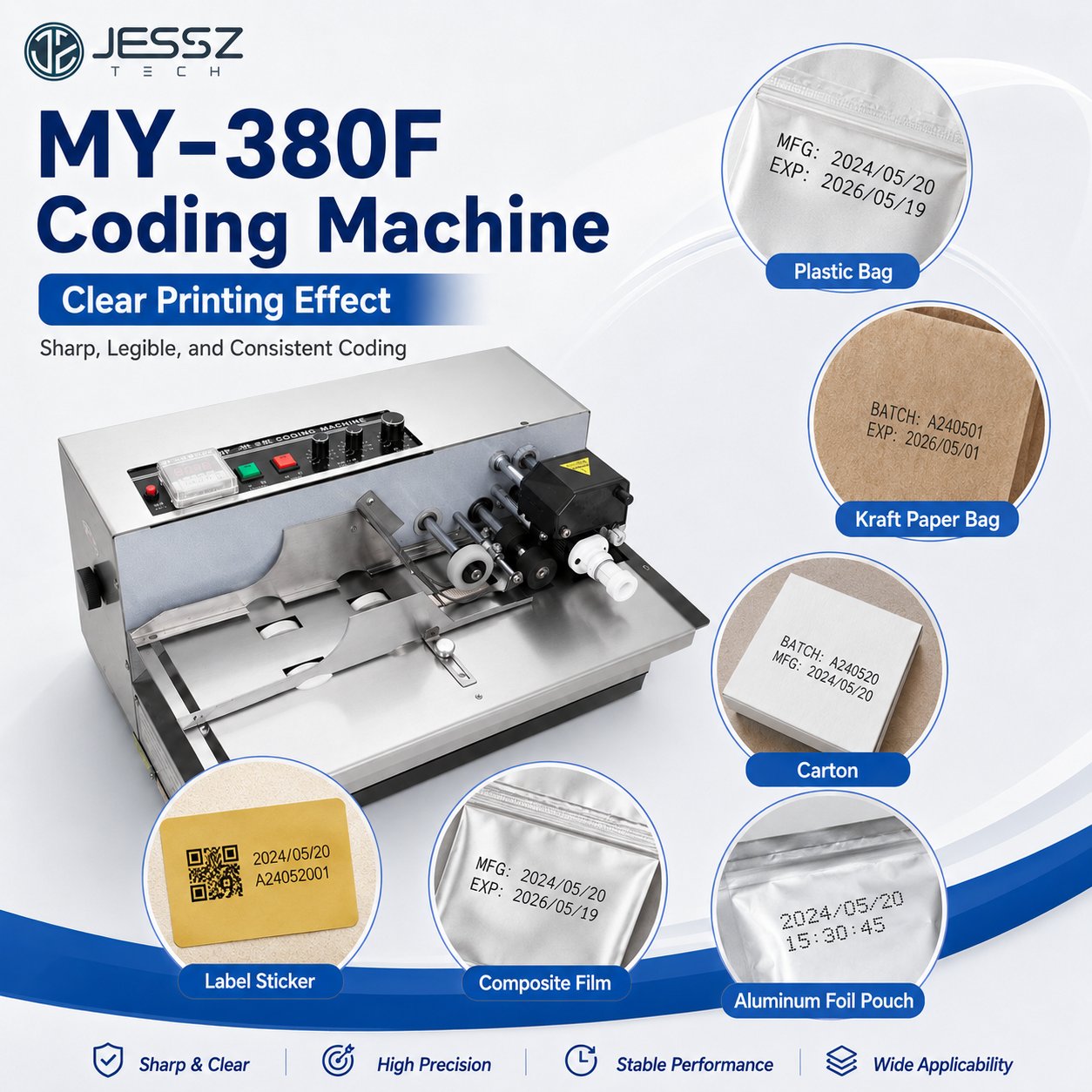 MY-380 Automatic Batch Coding Machine for Bags and Paper Packaging
