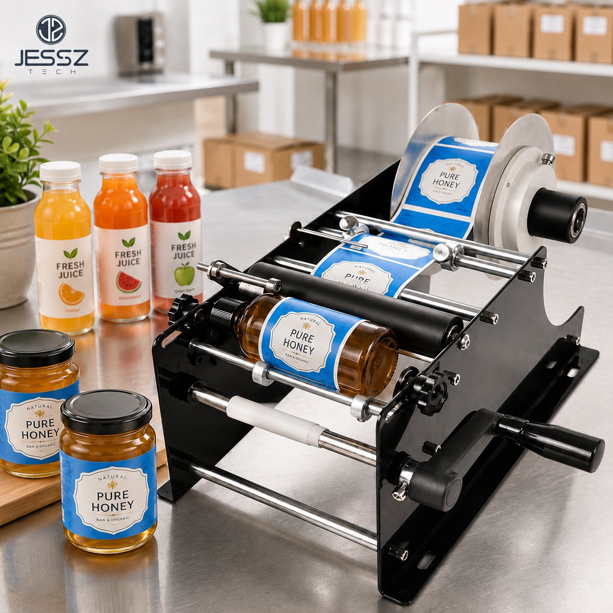 MT-30 Manual Round Bottle Labeling Machine for Self-Adhesive Labels